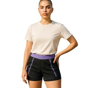 Lululemon Black Purple 5” Lined Running Athletic Performance Shorts Women’s 10